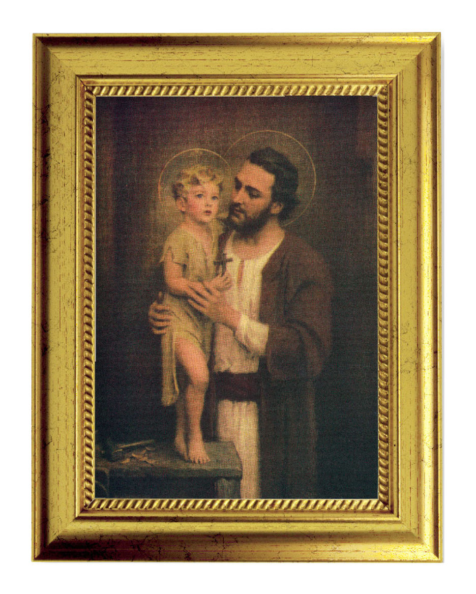 St. Joseph Print by Chambers 5x7 Print in Gold-Leaf Frame