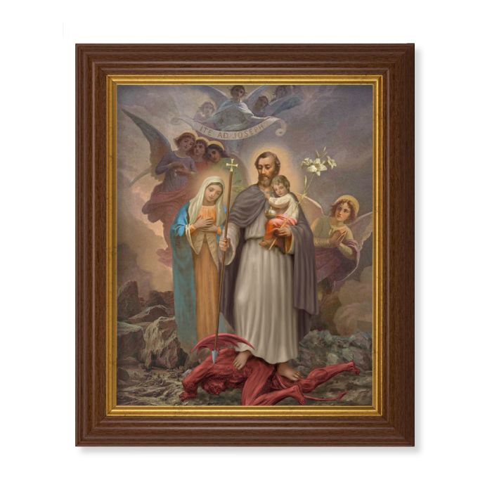 St. Joseph Terror of Demons Dark Walnut Framed Print
