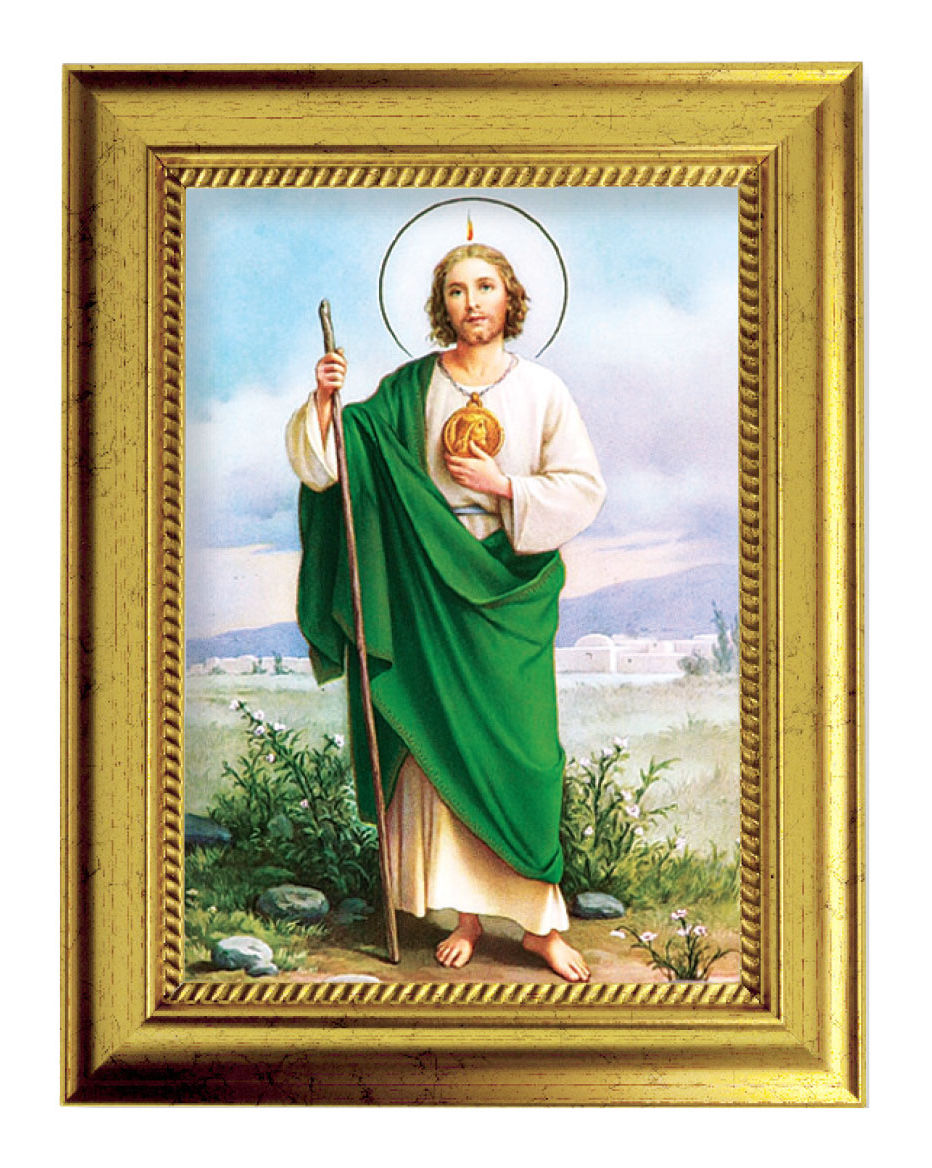 St. Jude 5x7 Print in Gold-Leaf Frame