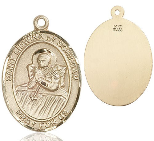 St. Lidwina of Schiedam Medal - Patron Saint of Ice Skating | Sterling Silver