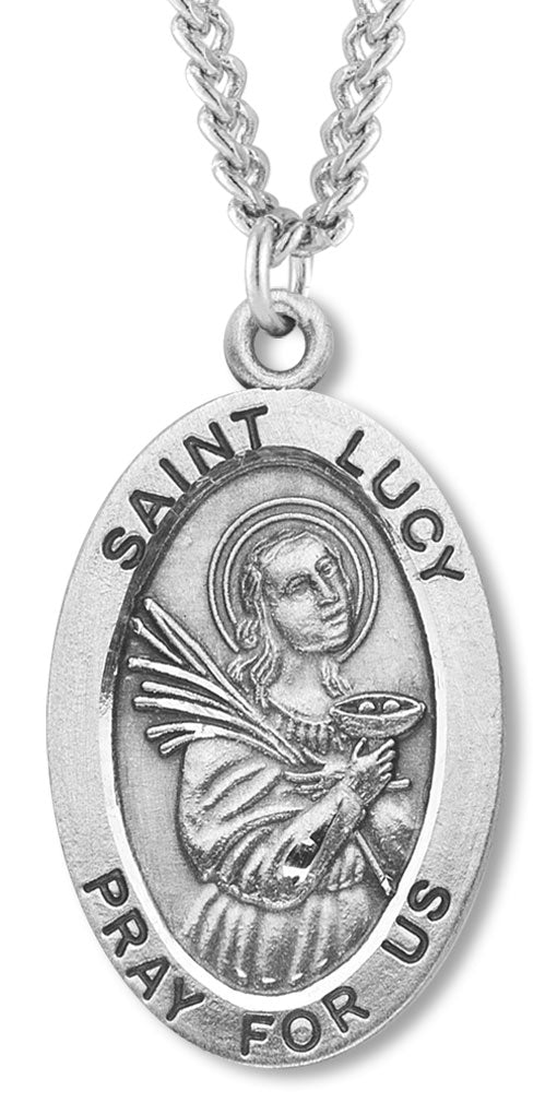 St. Lucy Medal Sterling Silver – Catholic Faith Store