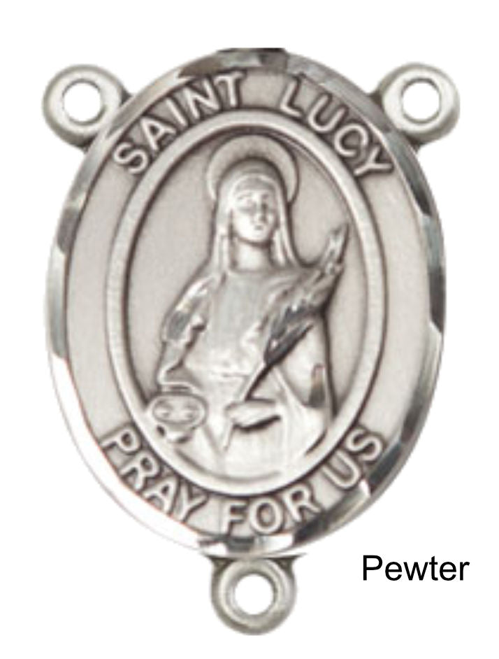 St. Lucy Rosary Centerpiece Sterling Silver or Pewter