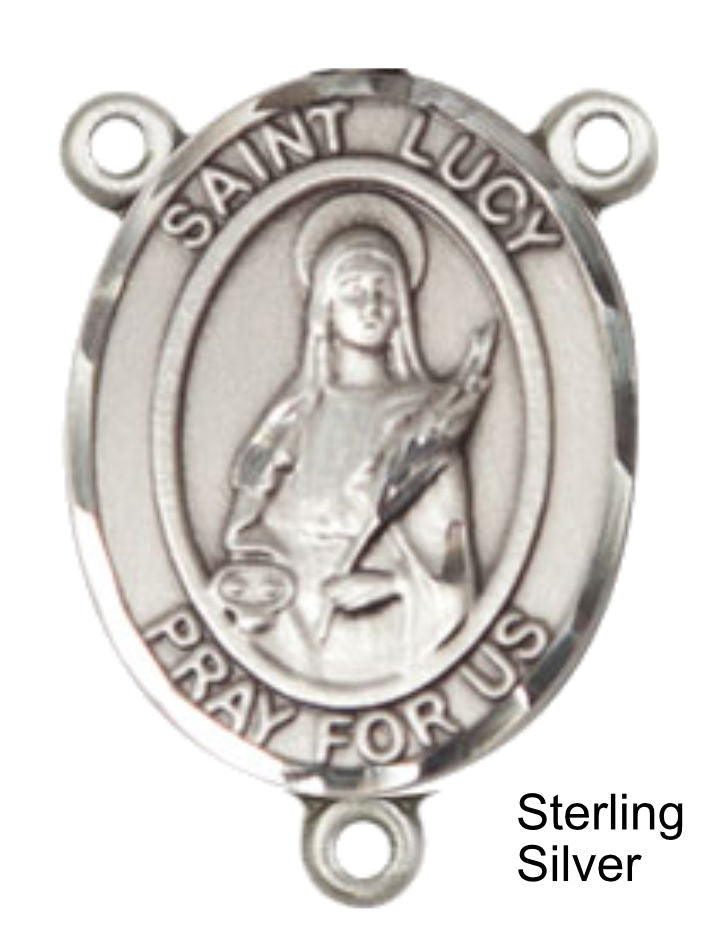 St. Lucy Rosary Centerpiece Sterling Silver or Pewter