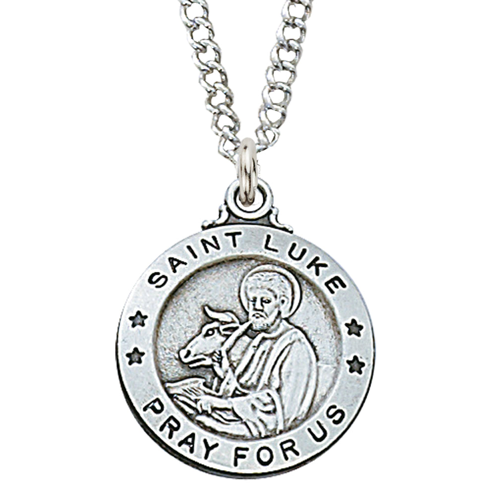 Round Sterling Silver Saint Luke Medal