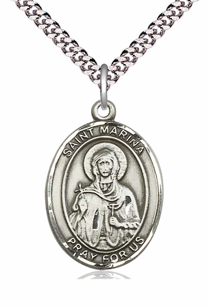 St. Marina Medal - Patron Saint of Kidney Disease & Chronic Illness | Sterling Silver