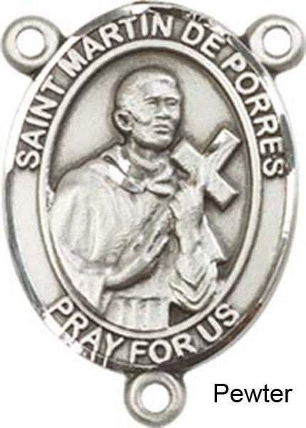 St. Martin De Porres Rosary Centerpiece Sterling Silver or Pewter