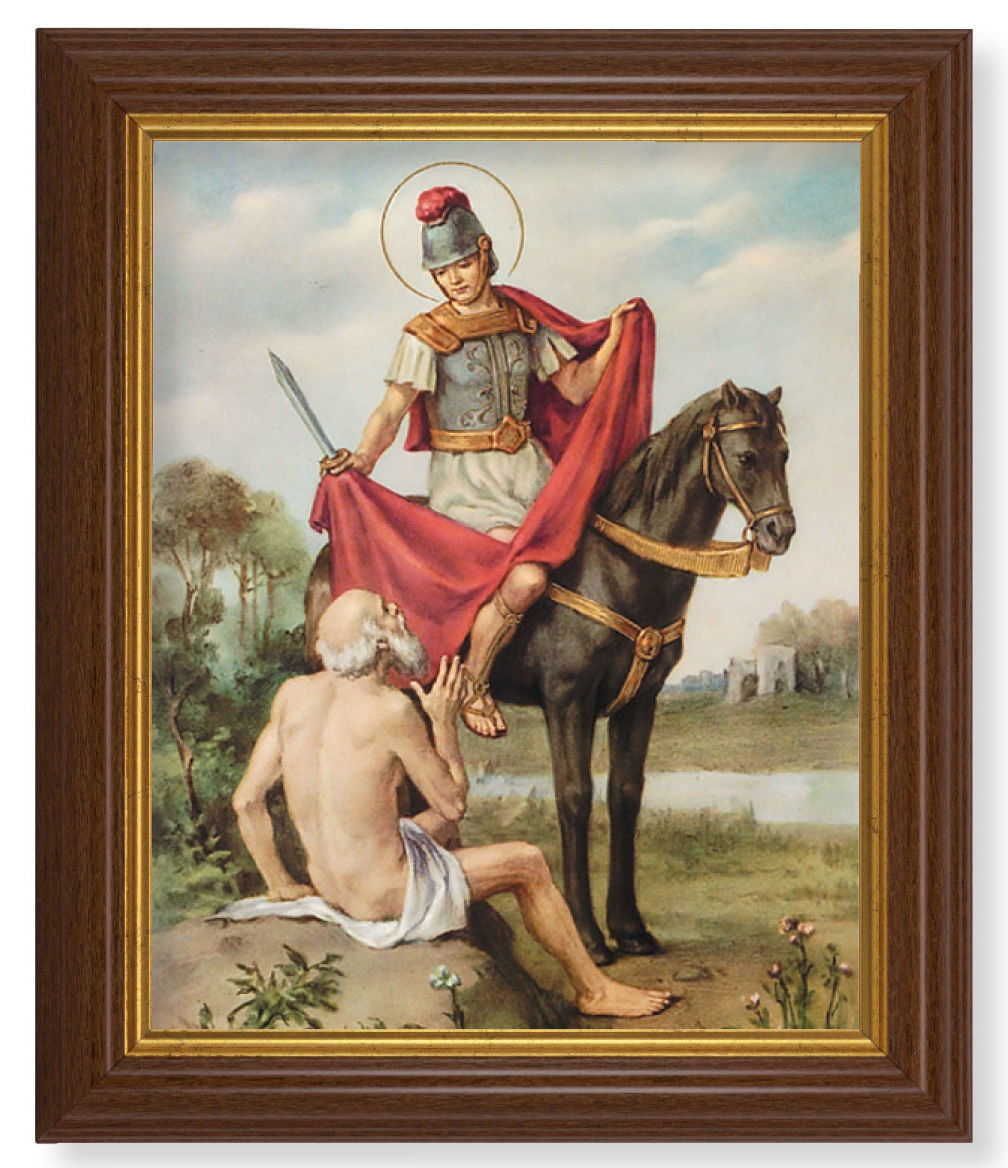 St. Martin of Tours 8x10 Textured Artboard Dark Walnut Frame