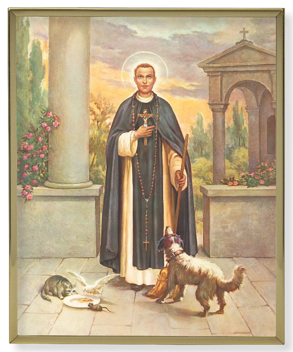 St. Martin de Porres 8x10 Gold Trim Plaque