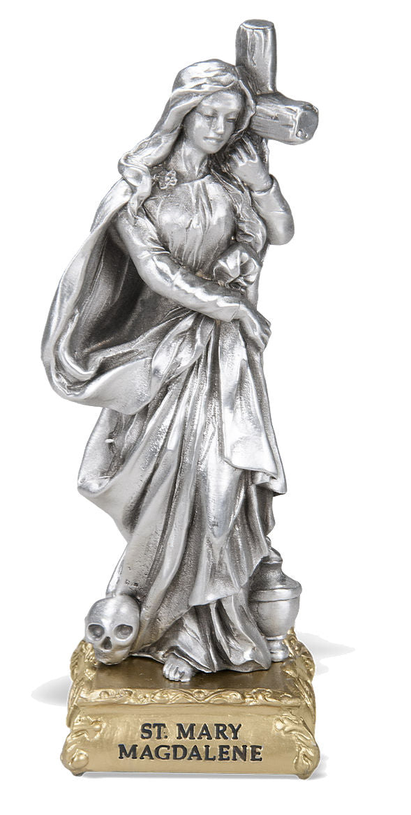 St. Mary Magdalane Pewter Statue 4 Inch