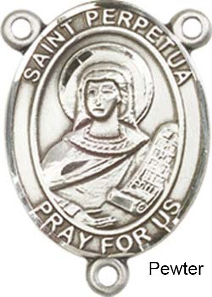 St. Perpetua Rosary Centerpiece Sterling Silver or Pewter