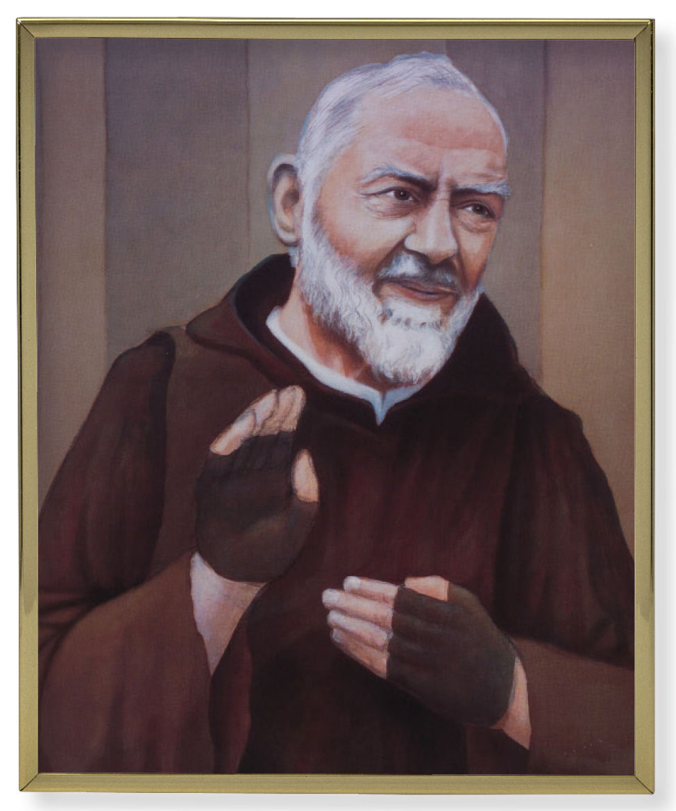 St. Pio 8x10 Gold Trim Plaque