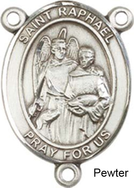 St. Raphael the Archangel Rosary Centerpiece Sterling Silver or Pewter