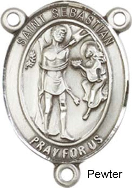 St. Sebastian Rosary Centerpiece Sterling Silver or Pewter