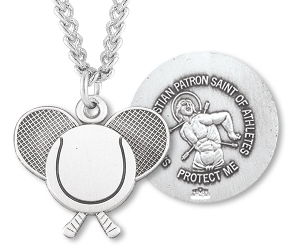 St. Sebastian Tennis Sterling Silver Medal