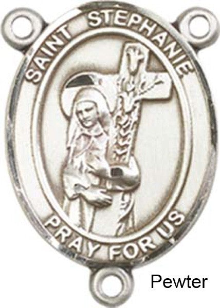 St. Stephanie Rosary Centerpiece Sterling Silver or Pewter