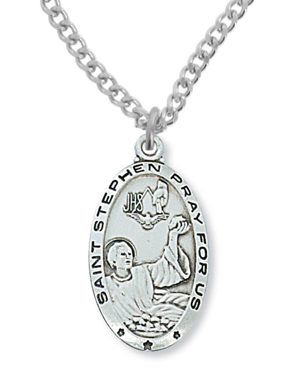 St. Stephen Medal Sterling Silver for Men