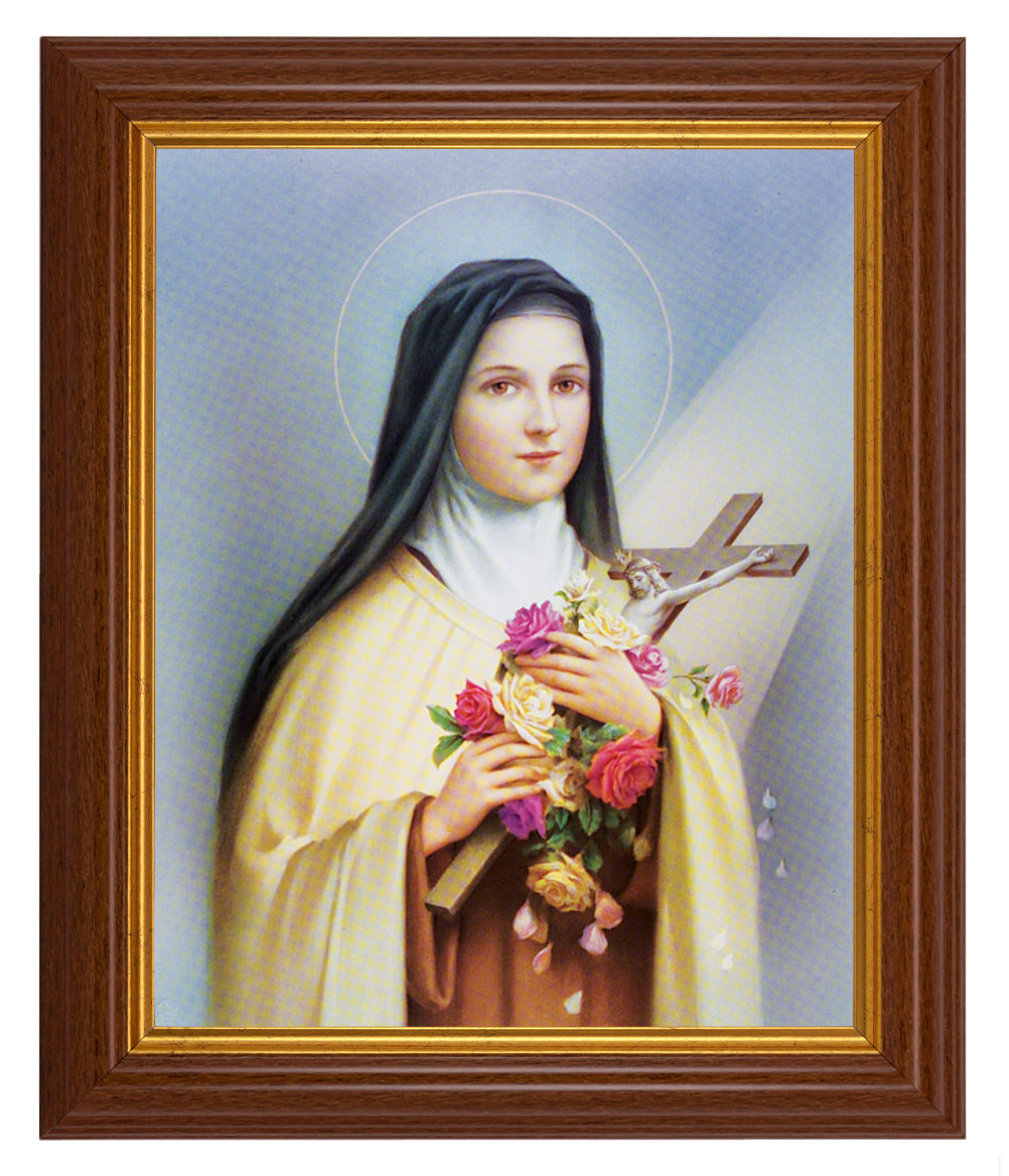 St. Therese 8x10 Textured Artboard Dark Walnut Frame