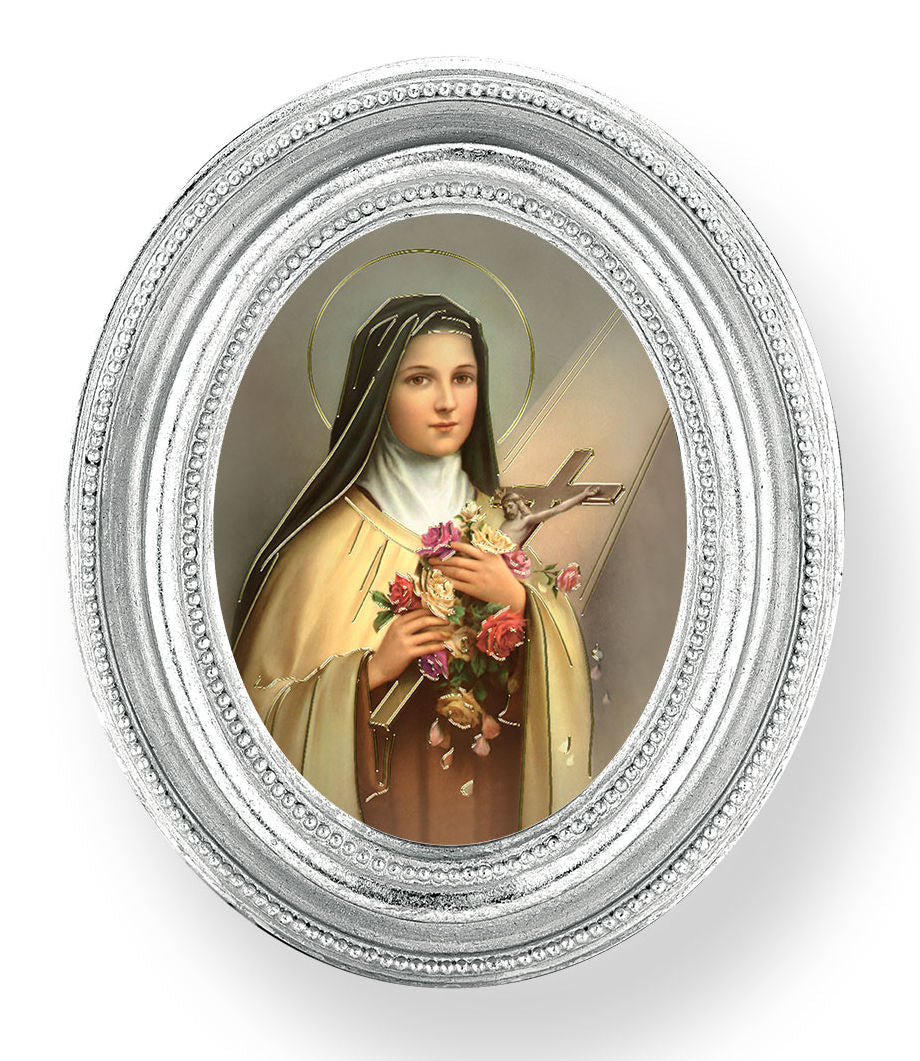 St. Therese Small 4.5 Inch Oval Framed Print