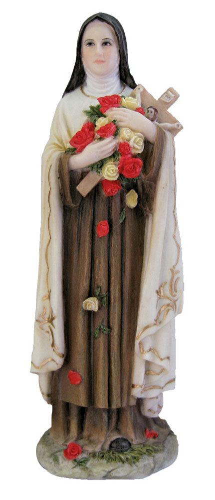 St. Therese Statue, Hand Painted - 8 inch