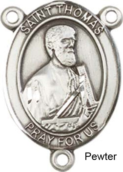 St. Thomas the Apostle Rosary Centerpiece Sterling Silver or Pewter