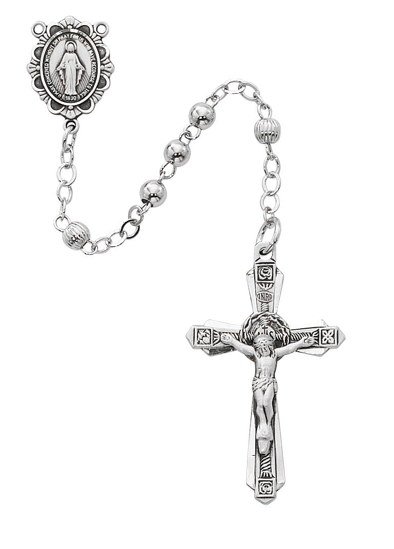Sterling Silver Rosary 4MM Beads