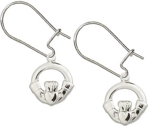 Sterling Silver Claddagh Dangle Earrings