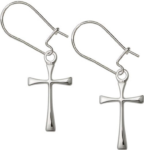 Sterling Silver Cross Dangle Earrings