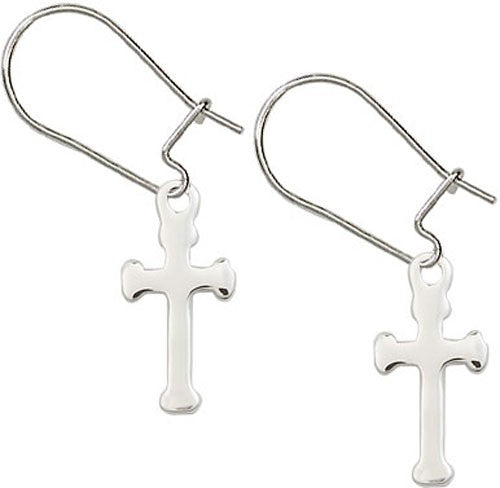 Sterling Silver Cross Dangle Earrings