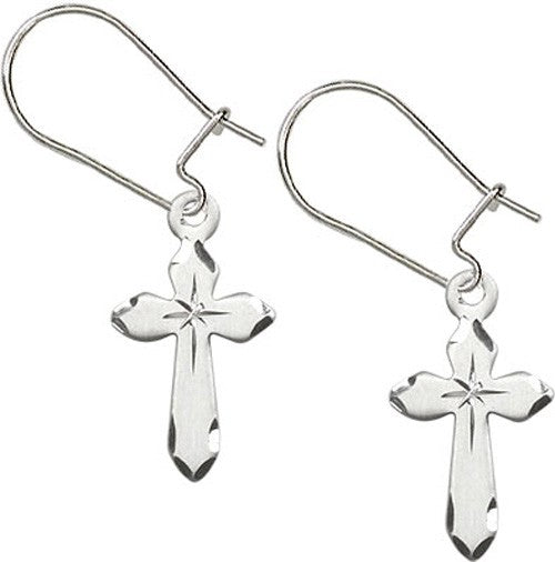 Sterling Silver Cross Dangle Earrings