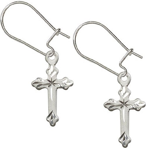 Sterling Silver Cross Dangle Earrings