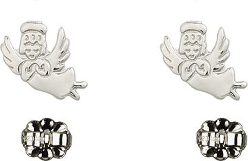 Sterling Silver Guardian Angel Post Earrings
