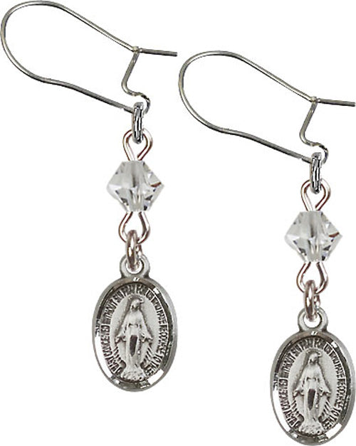 Sterling Silver Miraculous 'Crystal Bead' Earrings