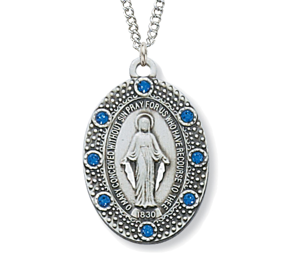 Sterling Silver Miraculous Medal Pendant for Women