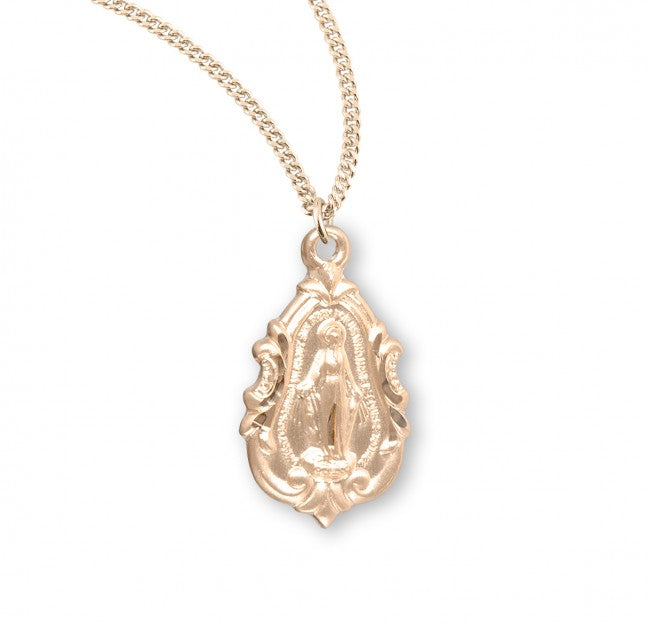 Teardrop Fleur-de-lis Miraculous Pendant with Chain