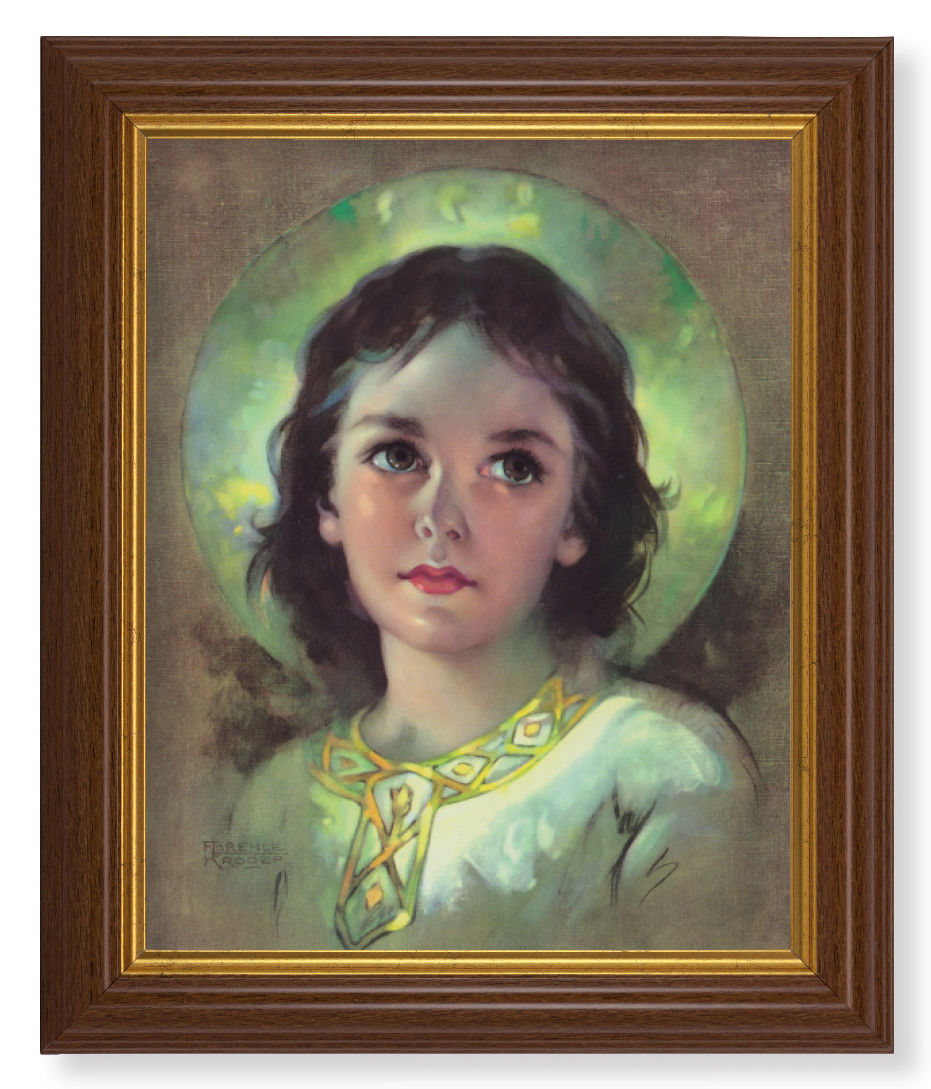 The Child Jesus 8x10 Textured Artboard Dark Walnut Frame