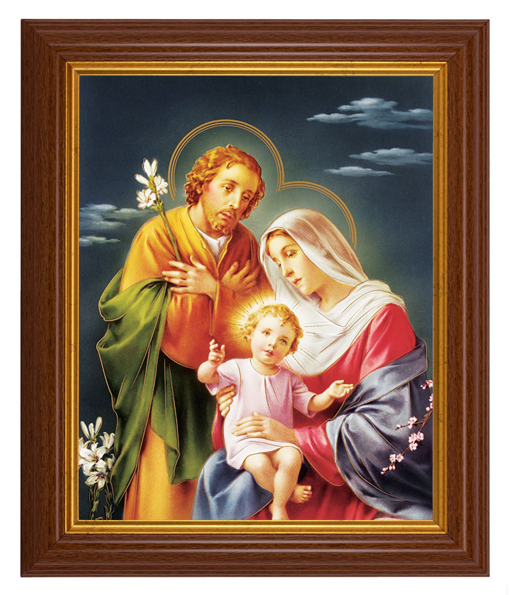 The Holy Family by Simeone 8x10 Textured Artboard Dark Walnut Frame