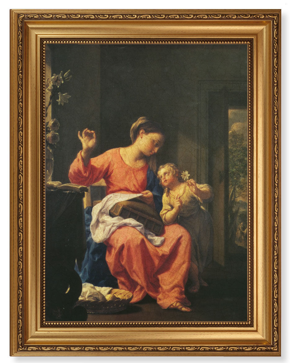 The Madonna Sewing with the Christ Child by Trevisani 12x16 Framed Print Artboard