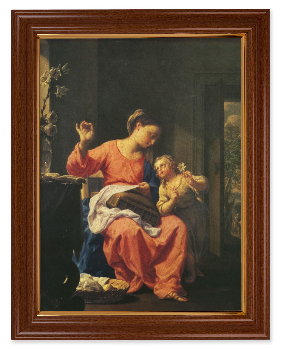 The Madonna Sewing with the Christ Child by Trevisani 12x16 Framed Print Artboard