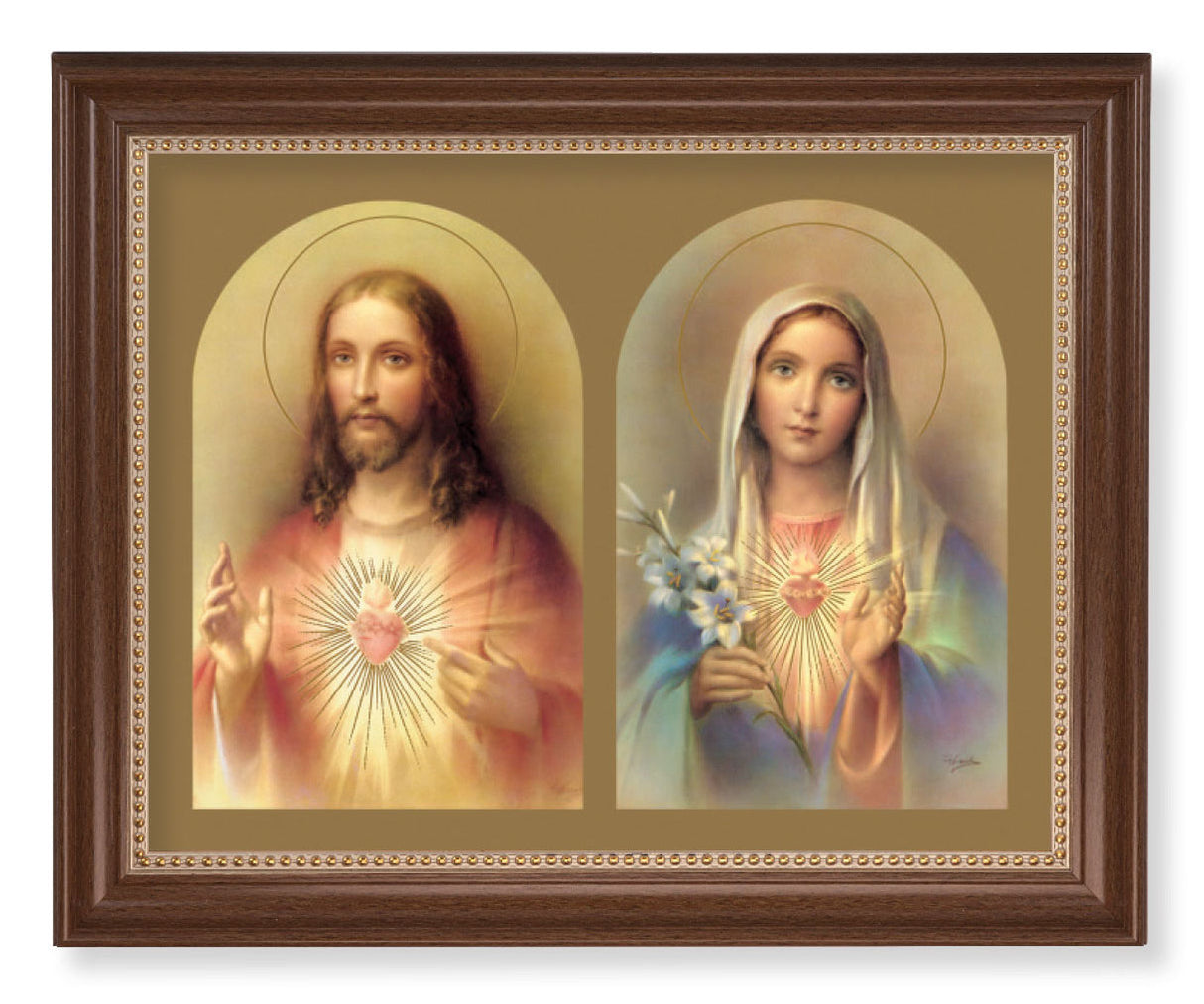 The Sacred Hearts with Lily 11x14 Framed Print Artboard