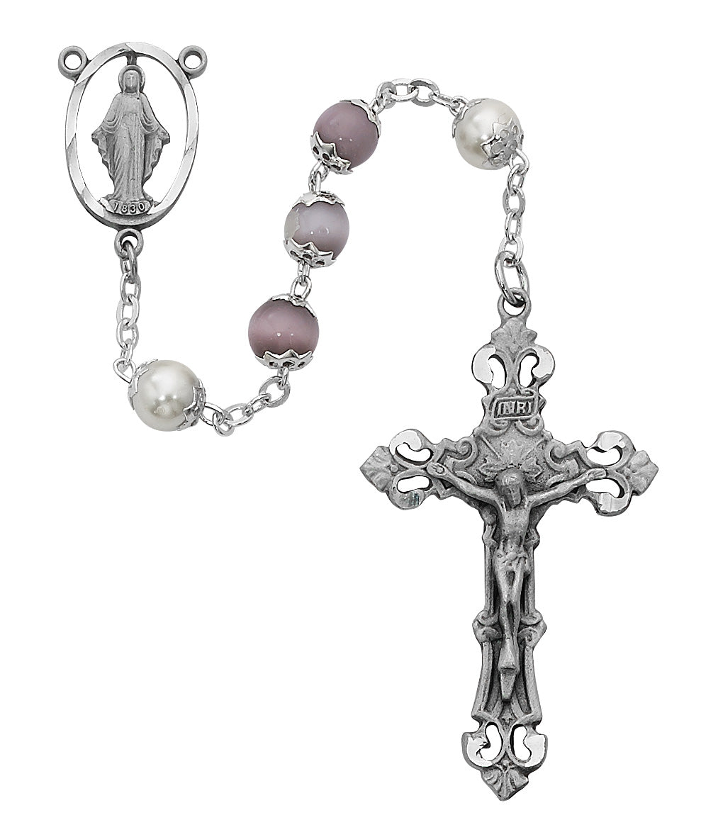 Violet Cat's Eyes Rosary