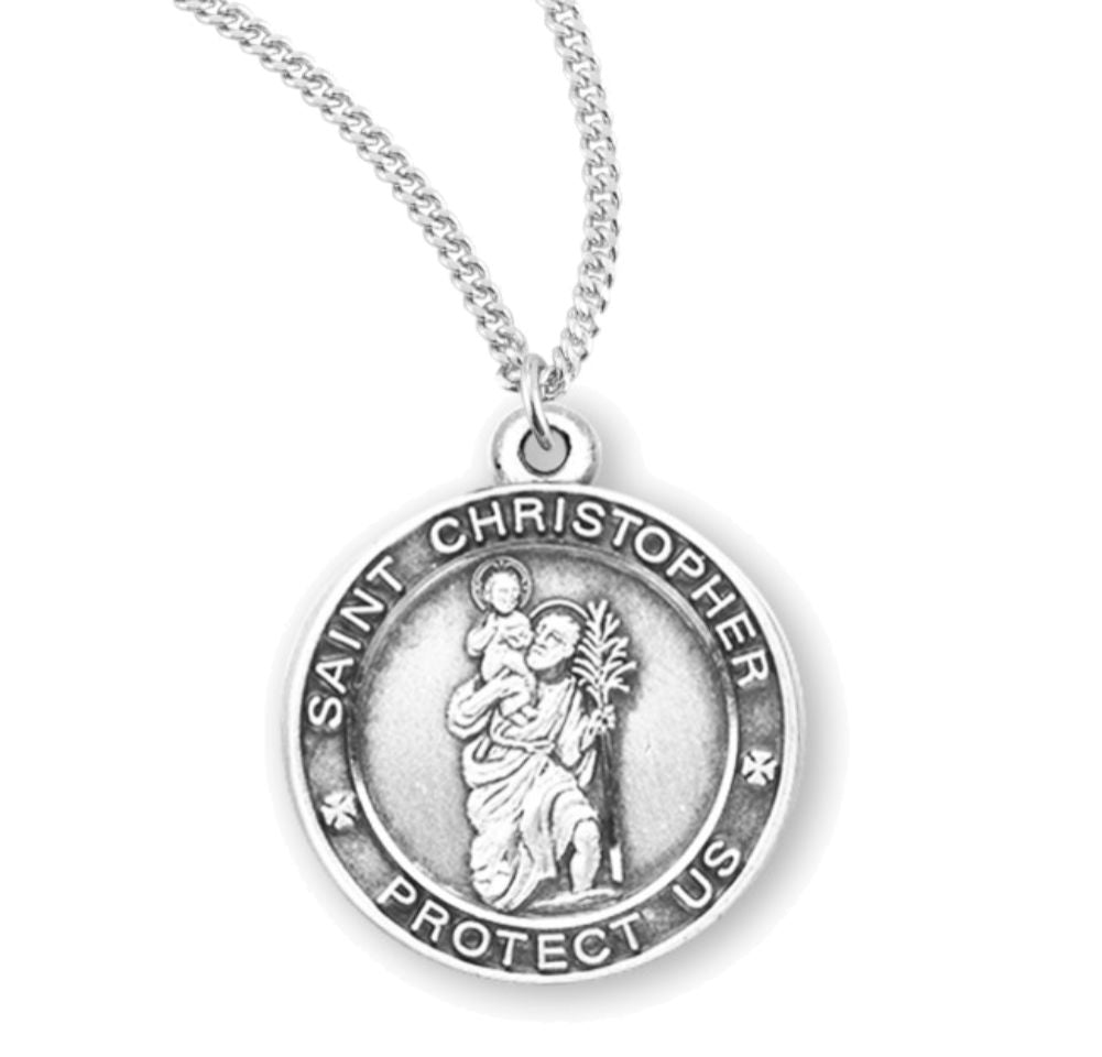 Classic Round Saint Christopher Necklace for Women