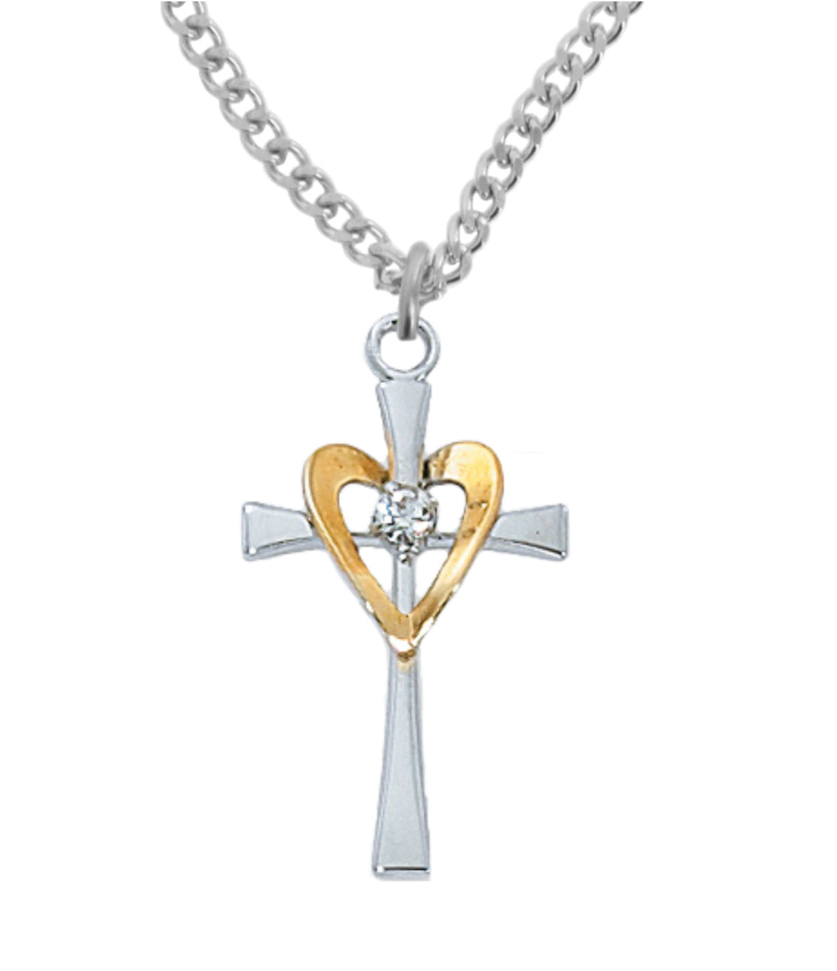 Cross with Heart Necklace for Women