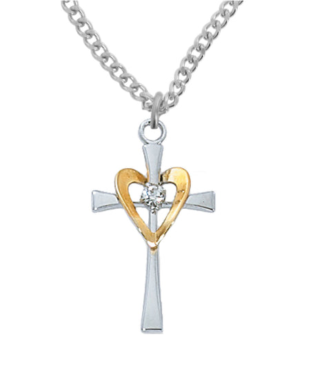 Cross with Heart Necklace for Women