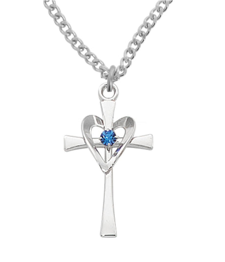 Cross with Heart Necklace for Women