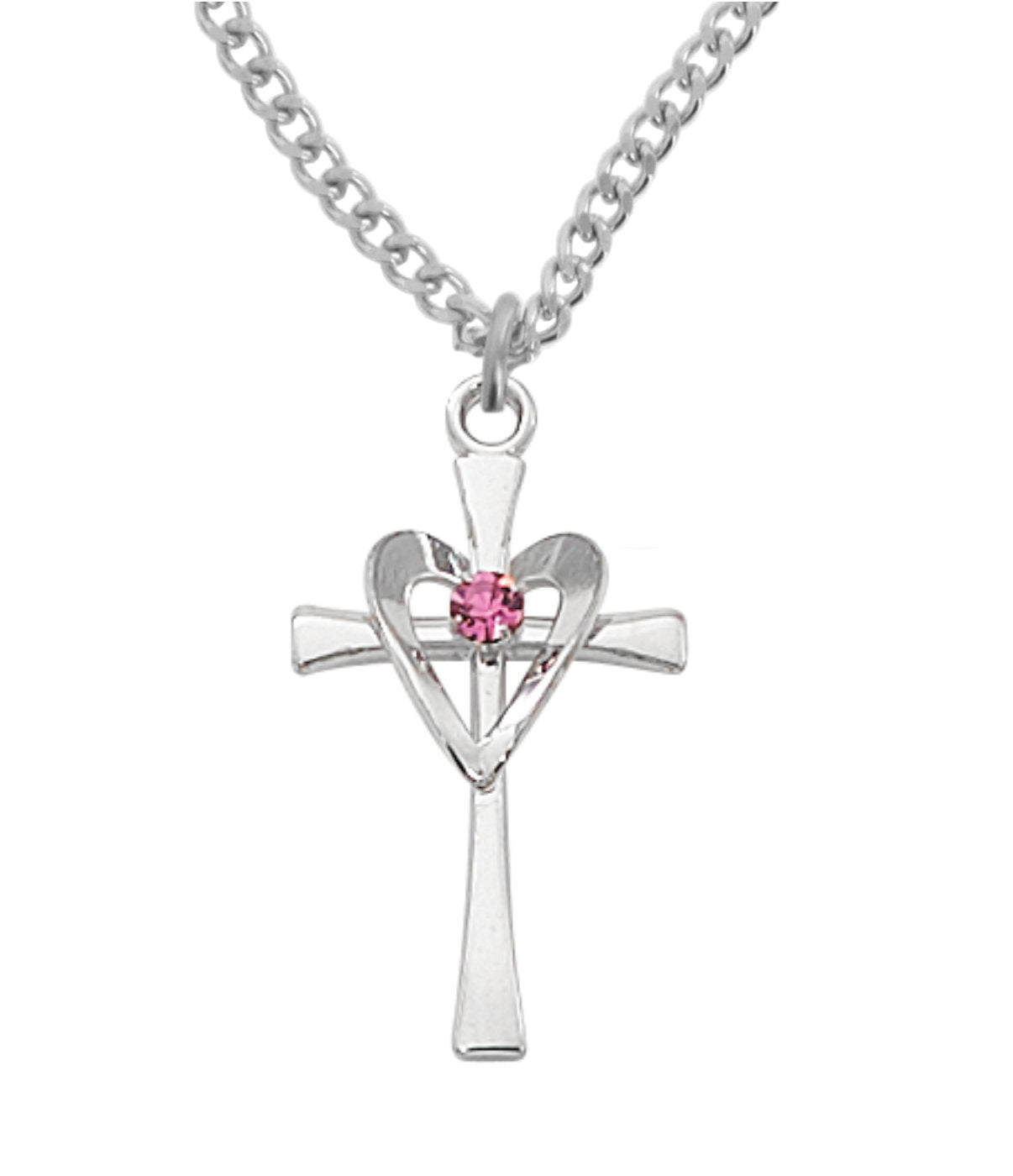 Cross with Heart Necklace for Women