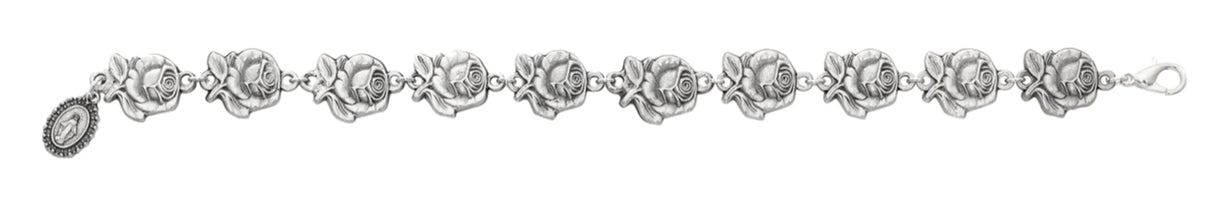 Double-sided Rose with Mary Charm Bracelet for Women
