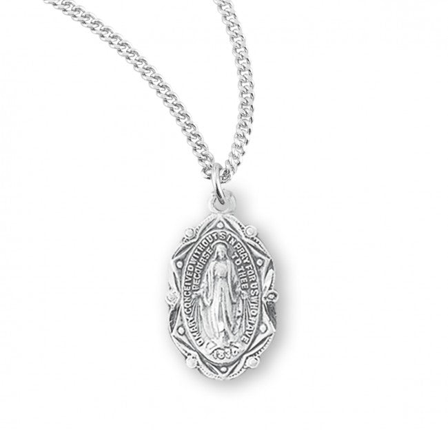 Fancy Point and Bead Miraculous Medal for Women