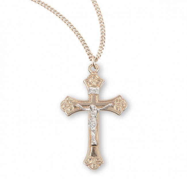 Fancy Tip Crucifix Necklace for Women