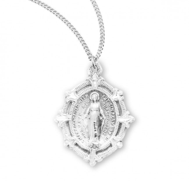 Fleur Di Lis Point Miraculous Medal for Women
