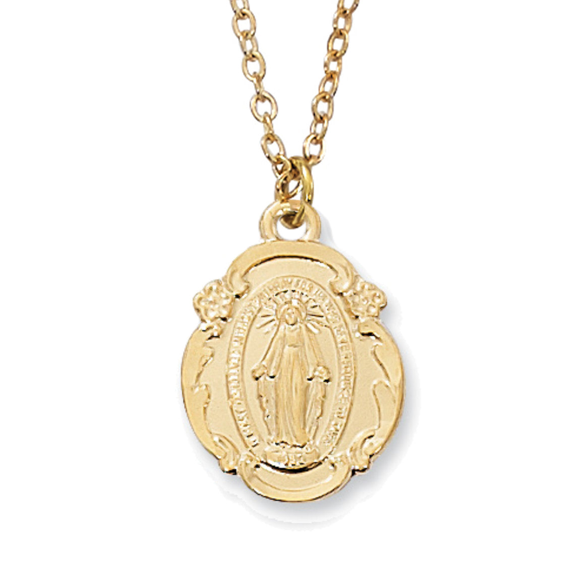 Gold Over Sterling Silver Miraculous Medal for Women